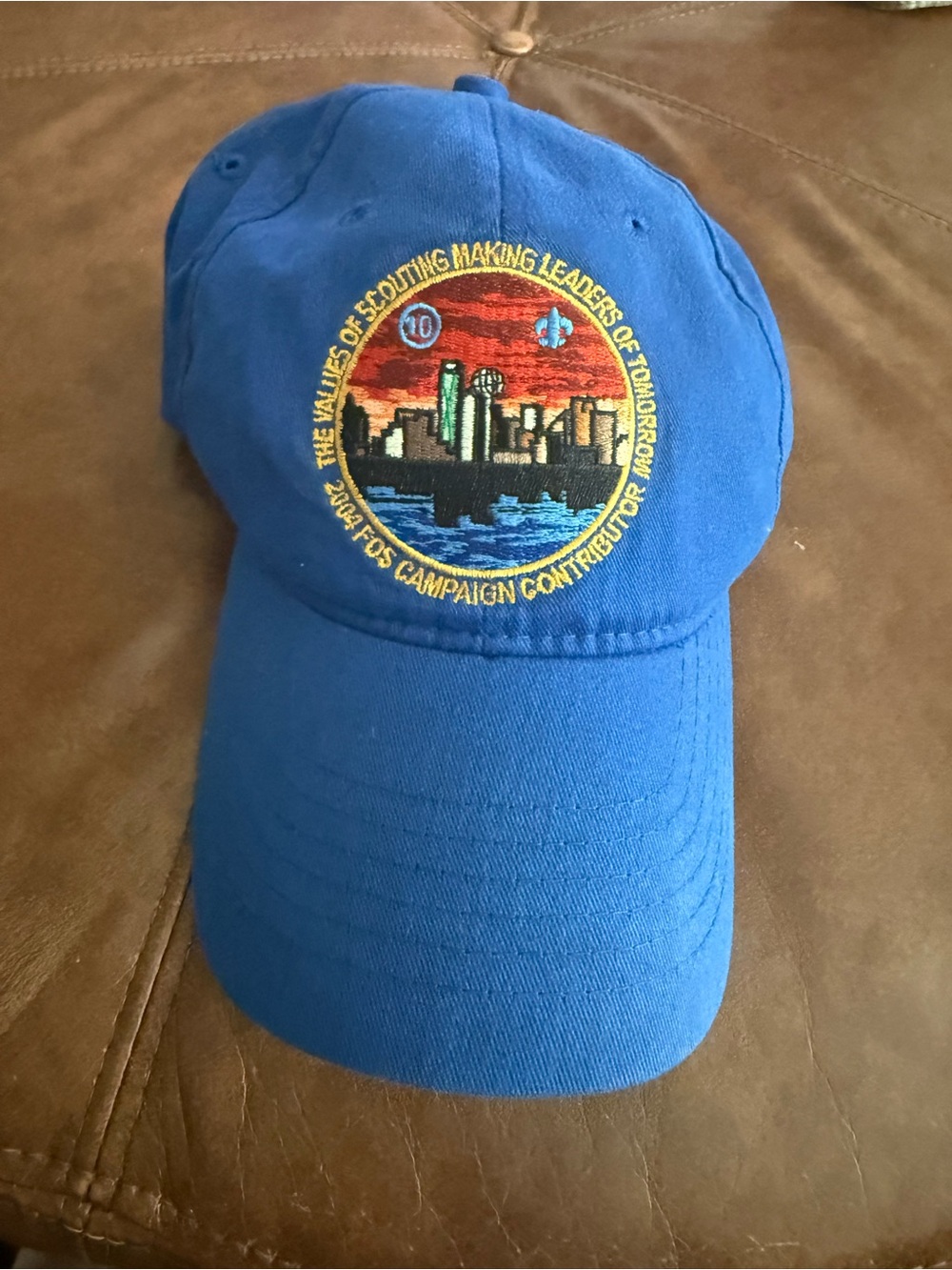 American Vintage Royal Blue Embroidered Skyline Baseball Cap